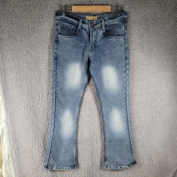 Wrangler Denim - Wrangler Gas Jeans Womens 30* Rare Vintage Y2K Faded Flare Leg Acid Wash Denim
